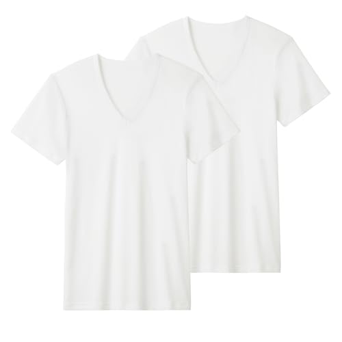 [グンゼ] インナートップス VネックTシャツ 吸汗速乾 抗菌防臭 鹿の子 メンズ