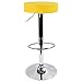KKTONER Taburete de Bar Redondo Piel sintética con reposapiés de Altura Ajustable Giratorio Color Amarillo
