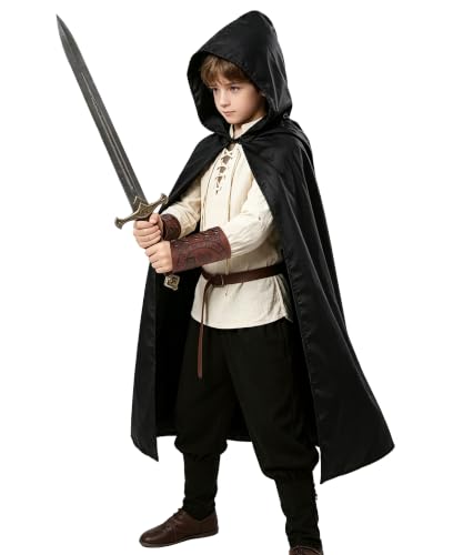 Image of 8 Pcs Medieval Costume for Boys Renaissance Viking Pirate Tunic Outfit for Kids