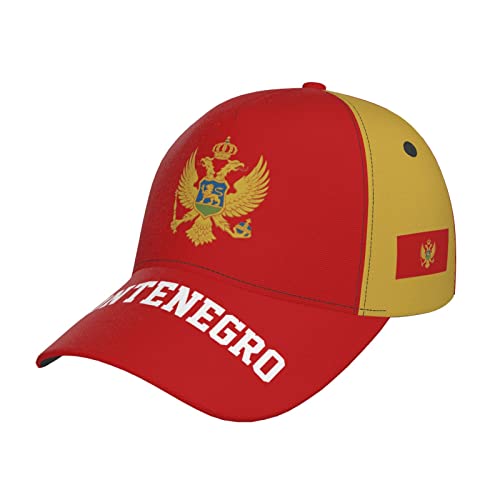 RFSHOP Casquette de baseball avec drapeau du Monténégro - Imprimé complet - Pour homme - Chapeau de patriotisme - Noir, #1501, taille unique