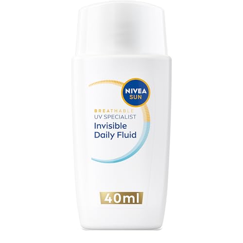 NIVEA SUN UV Face Specialist Invisible Daily Sun Fluid SPF 50+ with Niacinamide Ultra-Light Fluid for All Skin Types Non-Greasy 40ml