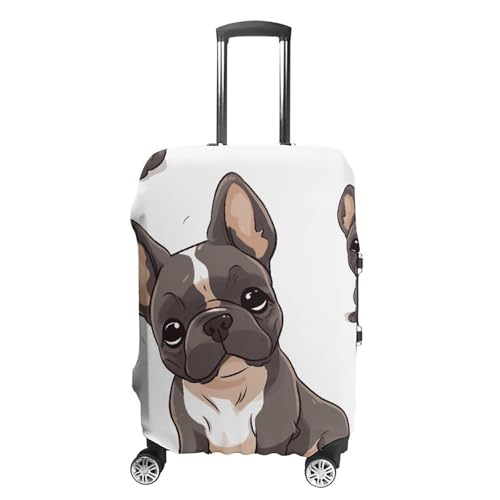 French Bulldog Luggage Cover Tsa Approved Suitcase Covers for Luggage Elastic Washable Suit Case Covers Anti-Scratch Travel Luggages Sleeve Suitcase Protector Fits 19-30 Inch Case(L)