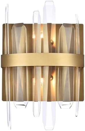 Elegant Decor Indoor Modern Serena 8 inch Crystal Bath Sconce - Satin Gold