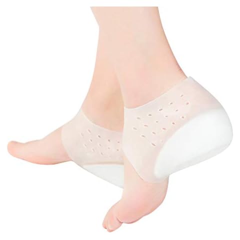 EXCEART Heel Cup Insoles Half Height Increase Insoles Invisible Silicone Shoe Lift Heel Pads 5.5CM Men Women (for Size 40-46) Cover