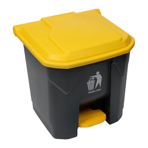 Caneca de basura rectangular gris con pedal 8 galones miniatura 2