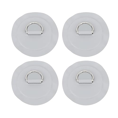 D リング パッチ ラウンド 軽量 D リング PVC パッチ インフレータブルボート サーフボード スタンドアップパドルボード用 4個 (グレー)