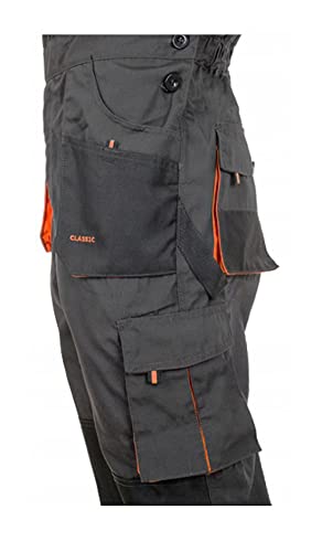 Foto von ART.MAS Latzhose Arbeitshose Classic Handwerker KFZ Gärtner Mechaniker 270g/m2 (52, Graphit/orange)
