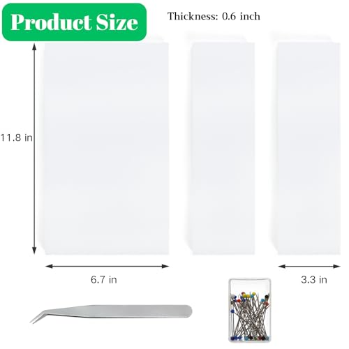 Image of ZENFUN 3 Pcs Insect Pinning Board, 11.8 inchx6.7 inchx1.2 inch Adjustable Butterfly Specimen Spreading Boards for Lab, EVA Foam Board Mounting Specimen Spreading Wings Board for Science, Education