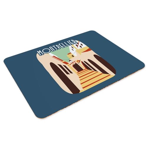Set de table souple bleu napperon liège Montpellier grand format dessous de table x4 - 3