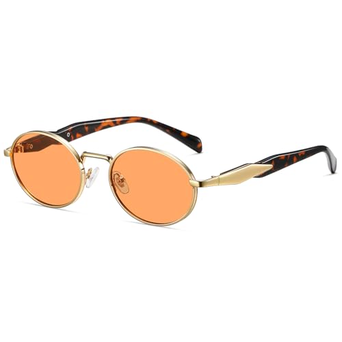 Sunglasses for Women Classic Vintage Sunglasses Retro Oval 90s Trendy Shades Sun Glasses UV400 Protection Lens