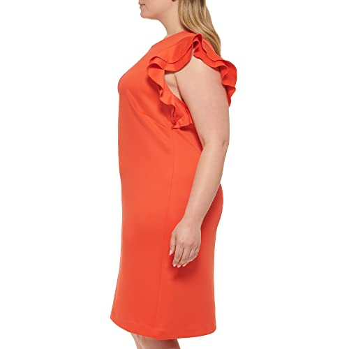 Image of Tommy Hilfiger Womens Polyester Spandex Pattern Sheath Midi Layered Dress
