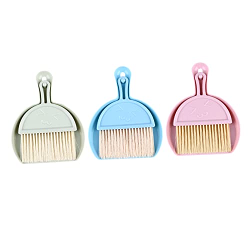 NOLITOY 3Sets Mini Broom Dustpan Desktop Cleaning Brush for Keyboard Home Office Use Compact Design Space Saving Easy to Store Durable Material