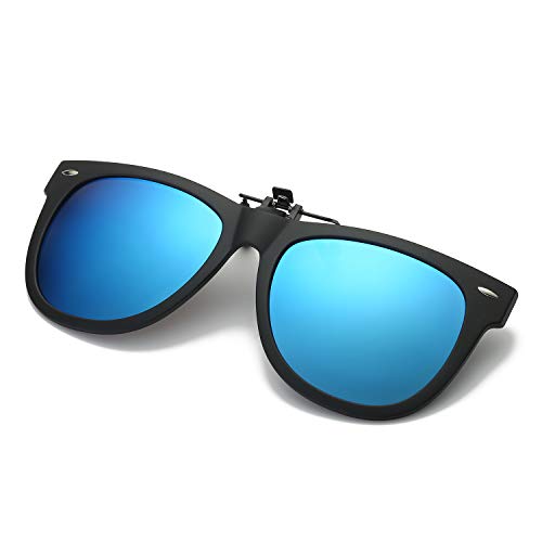 Polarized Clip On Sunglasses Simida Flip Up Frameless Rectangle Lens for Men, Women