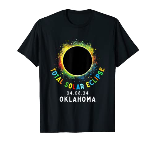 Oklahoma Total Solar Eclipse Totality April 8 2024 Tie Dye T-Shirt