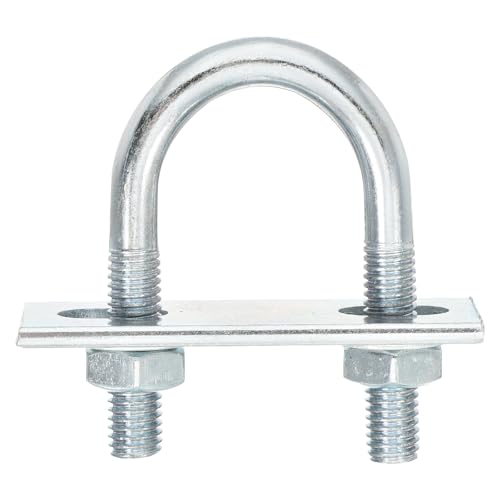uxcell Round U-Bolts, 8 Set 27mm Inner Wd 59mm L M8 with Nuts and Plates