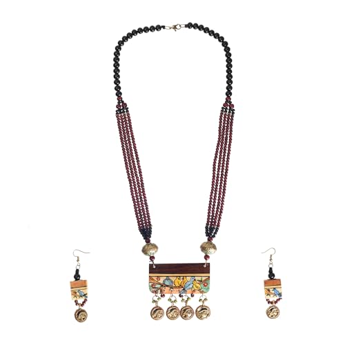 Image of AAKRITI ART CREATIONS Handcrafted Women's Jewelry Set - Elegant Ethnic Necklace and Earrings, Statement Fashion Accessories for Parties & Festivals