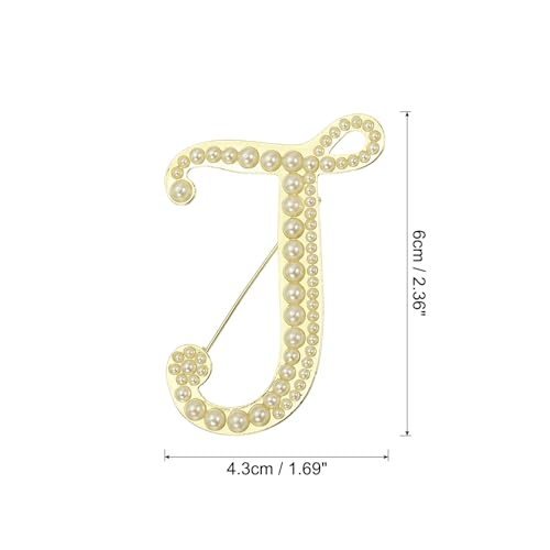Image of PATIKIL Letter Brooch Pins, Pearl Initial Alphabet Letter Lapel Badges Pin for Women Men Girl Wife Suits Clothes Dress Bouquet Coat Hat Bag Craft Party