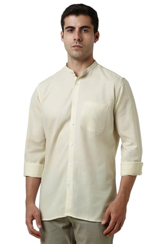 Image of Van Heusen Men Cotton Solid Regular Fit Shirt