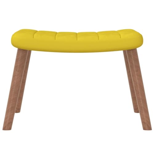 Fauteuil à bascule avec repose-pieds jaune moutarde de salon - 8
