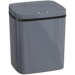 HOMCOM 15L Sensor Bin, Automatic Touchless Kitchen Bin with Dual-Mode Opening, Easy Clean, Battery Operated for Home Office, Bedroom, Bathroom, Grey