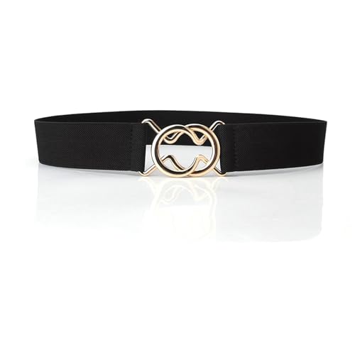 YIWEIYA Womens Skinny Elastic Waist Belt with Metal Buckle Adjustable Stretch Belt for Jeans Dresses & Pants Versatile Everyday Fashion Accessory