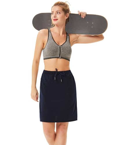 JACK SMITH Women's Sports Drawstring Waist Stretchy Knitting Athletic Mesh Shorts(S,Navy Blue) - Thumbnail 5
