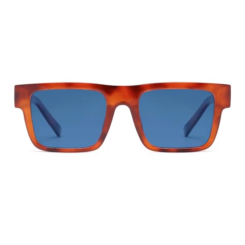 Image of VANLINKER Fashion Trendy Square Sunglasses for Men Women Dark Shades with UV Protection for Driving VL9805