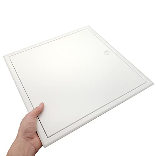 Tapa de servicio de acero blanca 40x40 cm con marco de 4 cantos y acabado profesional 3