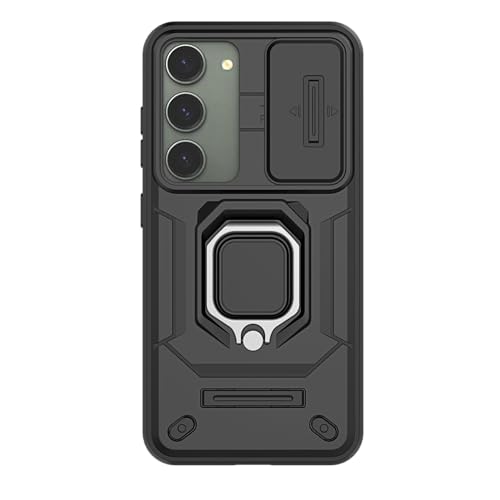 Image of SHINESTAR Tough Armor Samsung S23 5G Bumper Back Case Cover | Ring Holder & Sliding Camera Shield Cover | 360 Degree Protection Back Case Cover for Samsung Galaxy S23 5G (Black)