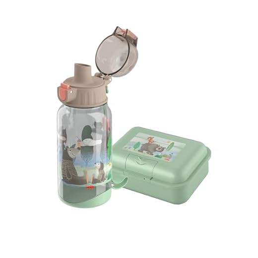 HABA Unisex Geschirr-Set 2-Pack Trinkflasche & Brotdose im Doppelpack - Wald - Größe One Size
