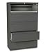 700 Series Five-Drawer Lateral File w/Roll-Out & Posting Shelves, 42w, Charcoal