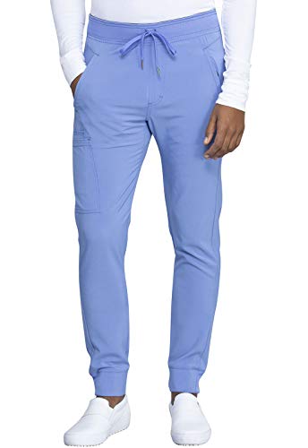 Exclusive Discount 🔥 Cherokee Infinity Men Scrubs Pant Natural Rise Jogger CK004A, XL, Ciel
