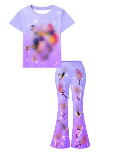 Suaninxi Kids Girls Novetly Clothes Outfits Casual Fashion Short Sleeve Clothing Merch 3-4Years Gtaozu