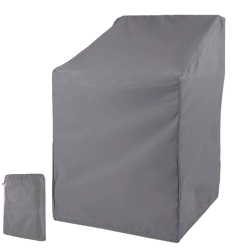 Lyivisk Gartenstühle Abdeckung Wasserdicht 210D Oxford Schutzhülle für Stapelstühle Hochlehner Gartenmöbel Winterfest UV-Beständig Winddicht Abdeckhaube 64x64x70/120cm (Grau)