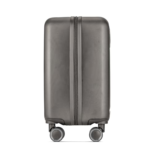 Image of Dusky Hard Top Trolley Bag 45cm with 15.4 inch Padded Laptop Compartment, 3 Dial Lock, Spinner Wheels, Cabin Size Lightweight Overnighter Travel Luggage Suitcase (Grey)