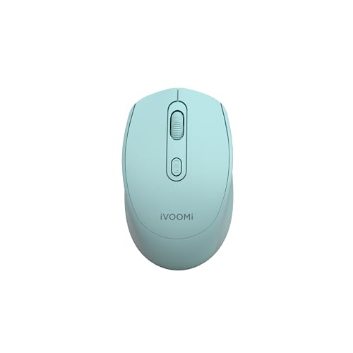 iVOOMi Noiseless Click Wireless- Hank Mouse | Ultra Low Power Usage | On/Off Switch, 15m Range, Adjustable DPI Upto 1600, Plug-&-Play, Compatible iOS,