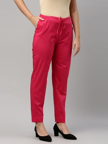 Image of GO COLORS Soft Cotton Pant Full Length for Women| Breathable, Mid Rise