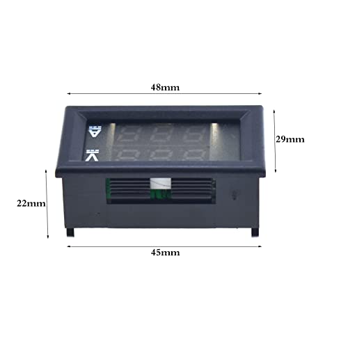 Mini Digital Voltmeter Ammeter DC 100V 10A Panel Amp Volt Voltage Current Meter Tester 0.28' Blue Red Dual LED Display