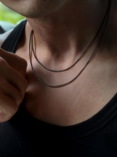 Chaîne serpent ronde en acier inoxydable collier ras du cou durable pour homme - 3