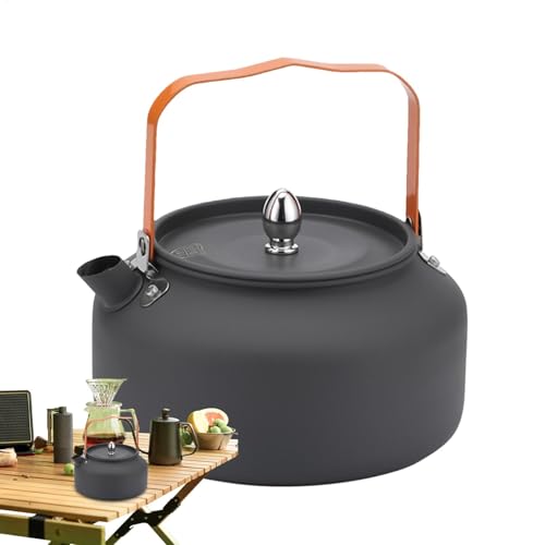Théière de camping - Bouilloire de voyage - Marmite de cuisson en plein air - 1,6 l - Pour le camping et le camping en plein air