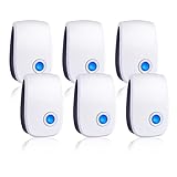 Upgraded Ultrasonic Repellent 6 Packs Pest Control Electronic Plug in for Cockroach Bugs Insects Spider Rodent Mosquitoes Mouse Repeller for Home Garage Hotel Office