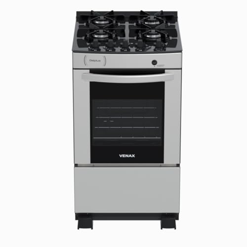 Fogao 4 Bocas Venax Delplus Vitreo Bl Inox Gas Glp