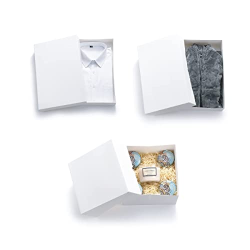 Momoni 13 Piece Gift Boxes With Lids Of Assorted Sizes With 4 Inch Deep Robe Boxes And 8X8X4 Gift Box- Wrapping Boxes Set Christmas Gift Boxes For Wrapping Christmas Gifts, Bridesmaid Proposal, Birthday, Holiday, Wedding (White) #TOP5