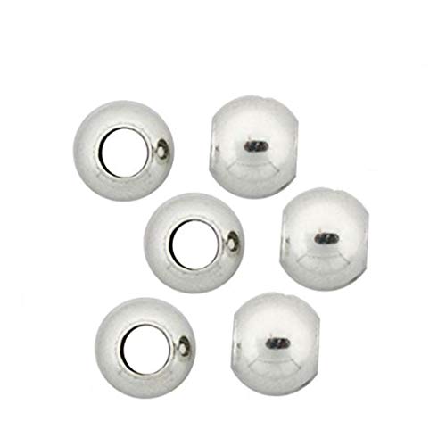 10Pcs Adabele Authentic 925 Sterling Silver 6Mm (0.24 Inch) Seamless Smooth Spacer Beads (Large Hole 2.8Mm) For Jewelry Making Ss200-6 #TOP1