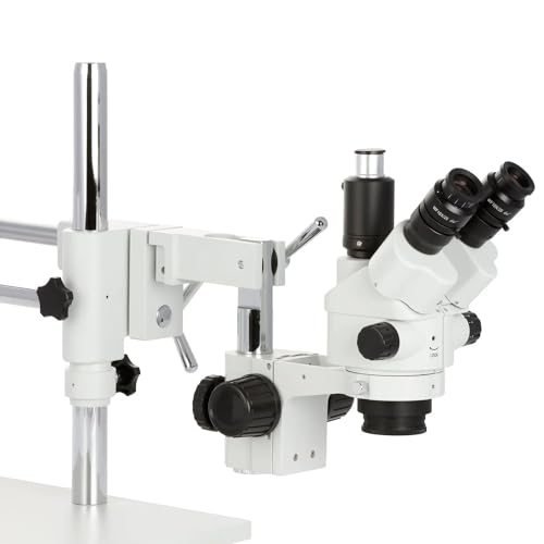 Image of AmScope - 3.5X-45X Simul-Focal Stereo Lockable Zoom Microscope on Dual Arm Boom Stand - SM-4NTPX