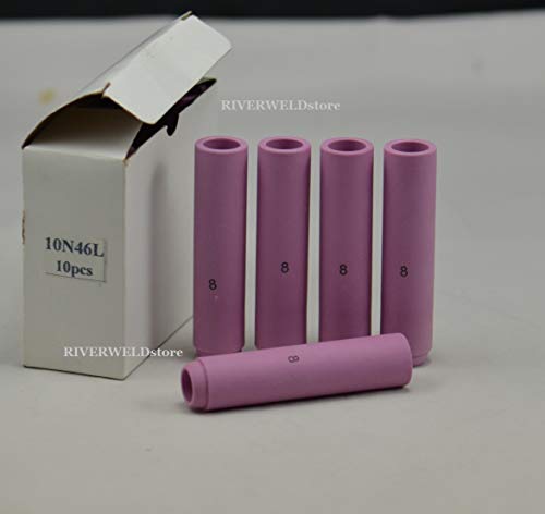 Image of RIVERWELD TIG Alumina Nozzles Ceramic Cups 10N46L #8L 1 /2 inch 12.5mm 10pcs