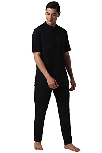 Image of Peter England Cotton Blend Men's Casual Style Kurta And Pajama Set
