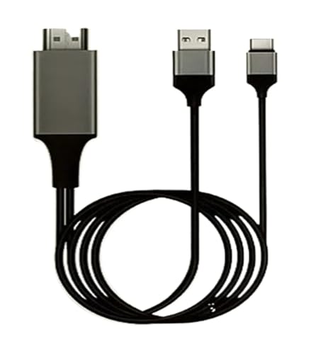 4K 1080P Type-C �X�N���[���~���[�����O�P�[�u���A���b�v�g�b�v�d�b PC �ƌ݊��� 2M HD �I�[�f�B�I�r�f�I HDMI �ϊ��A�_�v�^�R�[�h(818-black)