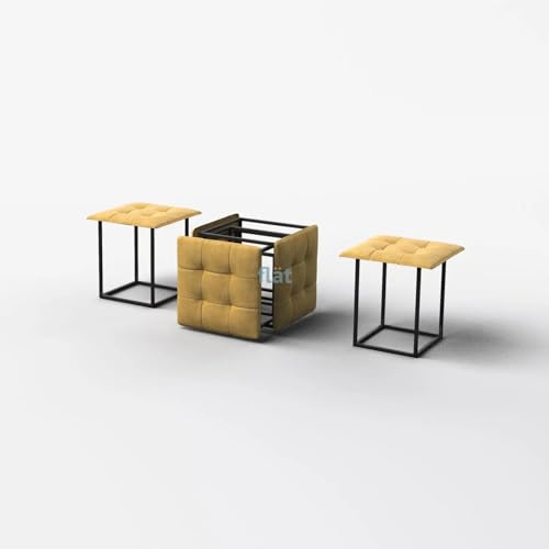 Chaise de salon 5 en 1 modulable Jaune Magic Amber pour optimisation d'espace - 4