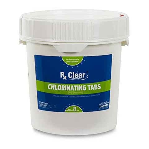 Rx Clear 1" Stabilized Chlorine Tablets - 8 lbs W/Small Chemical Dispenser Cover